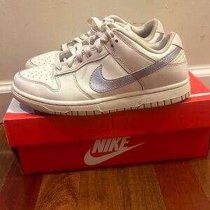 Nike Kids White and Light Purple Sneakers